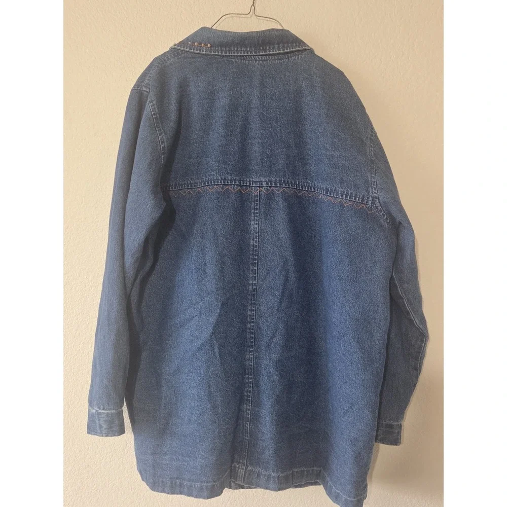 Vintage 90s 220 Hickory Womens  Denim Southwest Aztec Jacket Western Size Large
